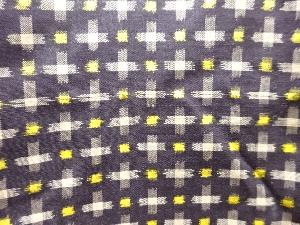 アンティーク　十字模様織り出し銘仙着物